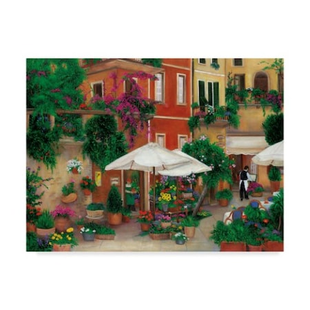 Betty Lou 'Flowers By The Cafe' Canvas Art,24x32